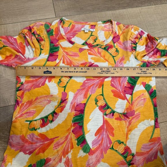 CHICO'S CHICOS WOMENS BRIGHT COLORFUL SHIRT SIZE 2 US LARGE - Picture 5 of 8